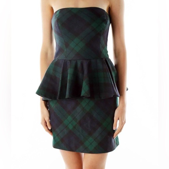 Ralph Lauren Dresses & Skirts - NWT VTG deadstock Rugby RL Tartan plaid peplum wool mini strapless Dress 10